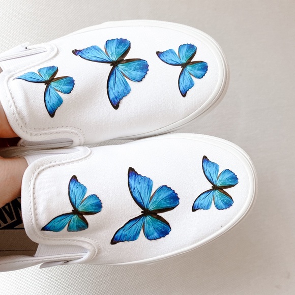 Vans women custom butterflies 🦋 slip on. - Picture 3 of 4